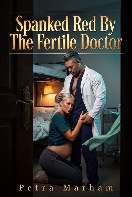 Spanked Red By The Fertile Doctor: A Filthy Age Gap Breeding Romance – omslag til lydbogen af Petra Marham