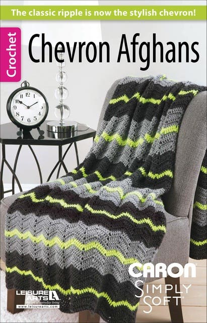 Chevron Afghans – omslag til lydbogen af Leisure Arts