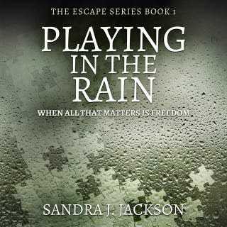 Playing In The Rain – omslag till ljudboken av Sandra J. Jackson
