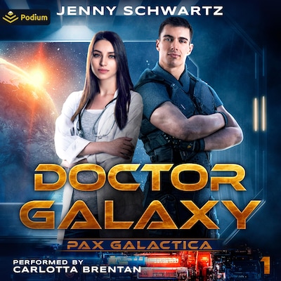 Doctor Galaxy – omslag til lydbogen af Jenny Schwartz