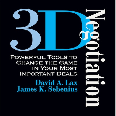 3-D Negotiation – omslag til lydbogen af David Lax, James Sebenius