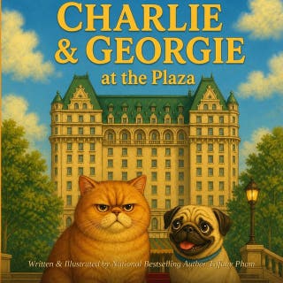 Charlie & Georgie at the Plaza – omslag till ljudboken av Tiffany Pham