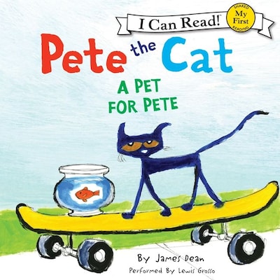 Pete the Cat: A Pet for Pete – omslag til lydbogen af James Dean, Kimberly Dean
