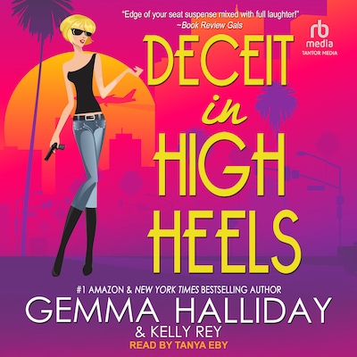 Deceit in High Heels – omslag til lydbogen af Gemma Halliday, Kelly Rey