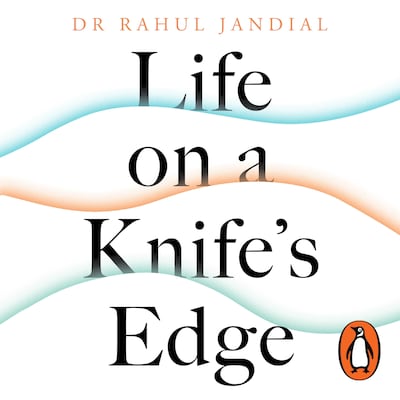 Life on a Knife’s Edge – omslag til lydbogen af Rahul Jandial