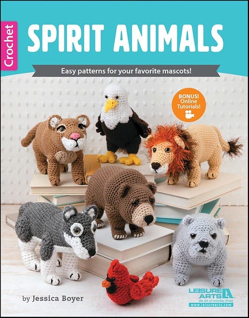 Spirit Animals Crochet – omslag til lydbogen af Jessica Boyer