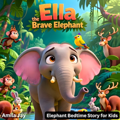 Ella the Brave Elephant – omslag til lydbogen af Amila Jay
