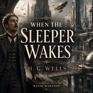 When the Sleeper Wakes: A man sleeps for centuries, awakening to a future world transformed by his own unwitting influence. – omslag till ljudboken av H. G. Wells