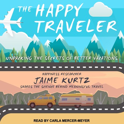 The Happy Traveler – omslag til lydbogen af Jaime Kurtz