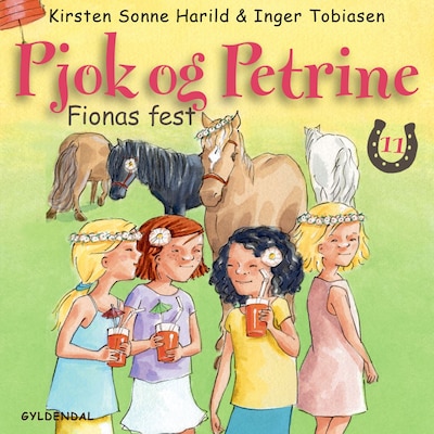 Pjok og Petrine 11 - Fionas fest – omslag til lydbogen af Kirsten Sonne Harild