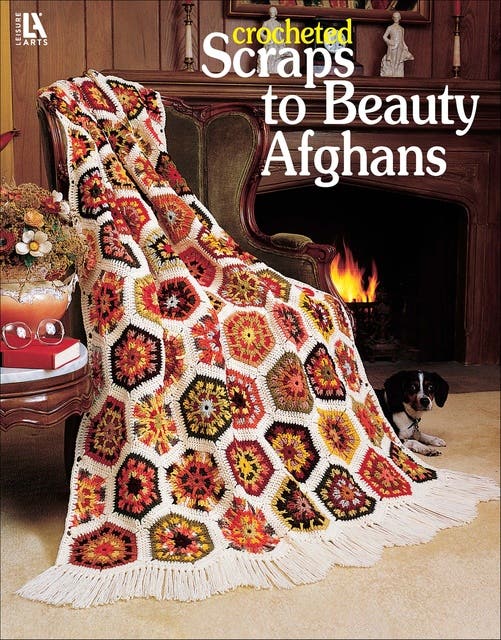 Crocheted Scraps to Beauty Afghans – omslag til lydbogen af Leisure Arts