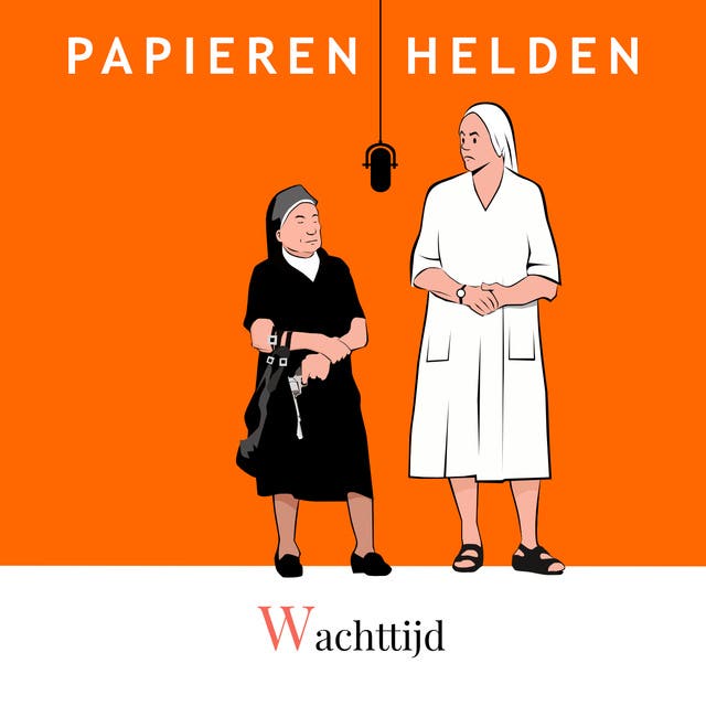 Wachttijd – omslag van het luisterboek van Anke Verschueren,Anne Provoost,Bart Smout,Bernhard Christiansen,Dorien de Wit,Emma van Hooff,Jolan Bollen,Renske van den Broek,Wouter Degreve