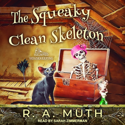 The Squeaky Clean Skeleton – omslag til lydbogen af R.A. Muth