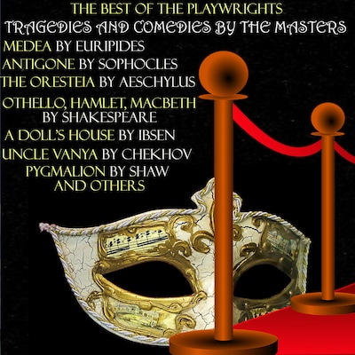 The Best of the Playwrights: Tragedies and Comedies by the Masters – omslag til lydbogen af Euripides, Sophocles, Aeschylus