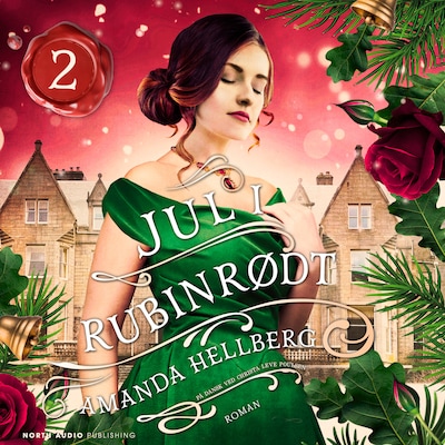Jul i rubinrødt – omslag til lydbogen af Amanda Hellberg