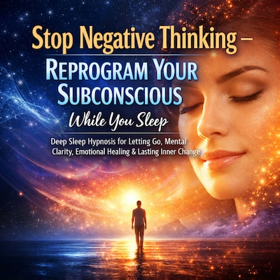 Deep Sleep Hypnosis – Stop Negative Thinking – Reprogram Your Subconscious While You Sleep – omslag til lydbogen af Adam Taylor, Hypnosis Institute NYC