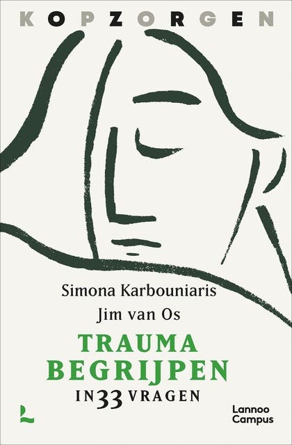 Kopzorgen. Trauma begrijpen: in 33 vragen – omslag van het luisterboek van Jim van Os,Simona Karbouniaris