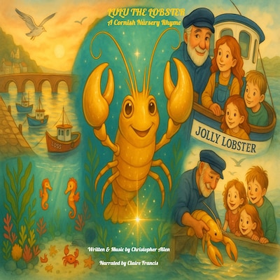 LULU THE LOBSTER – omslag til lydbogen af AI Voice Christopher Allen