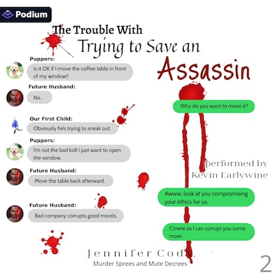The Trouble with Trying to Save an Assassin – omslag til lydbogen af Jennifer Cody