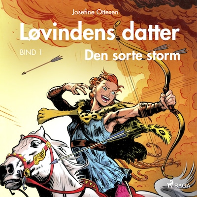 Løvindens datter 1. Den sorte storm – omslag til lydbogen af Josefine Ottesen