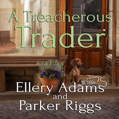 A Treacherous Trader – omslag til lydbogen af Ellery Adams, Parker Riggs