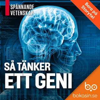 Så tänker ett geni – omslag till ljudboken av Bokasin