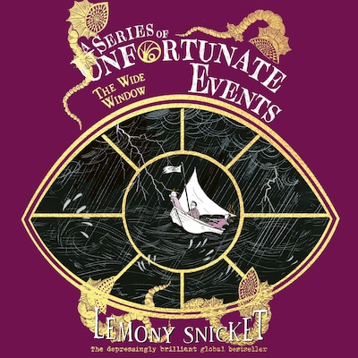 The Wide Window – omslag til lydbogen af Lemony Snicket