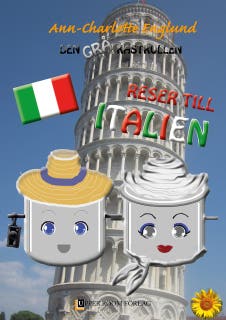 Den grå kastrullen reser till Italien – omslag till ljudboken av Ann-Charlotte Englund