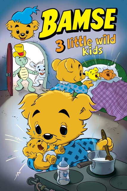 Bamse : 3 little wild kids – omslag til lydbogen af Rune Andréasson