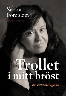 Trollet i mitt bröst: En cancerdagbok – omslag till ljudboken av Sabine Forsblom