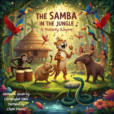 The Samba in the Jungle – omslag til lydbogen af AI Voice Christopher  Allen