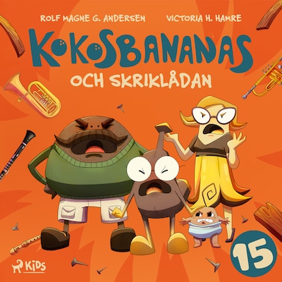 Kokosbananas och skriklådan – omslag till ljudboken av Rolf Magne G. Andersen