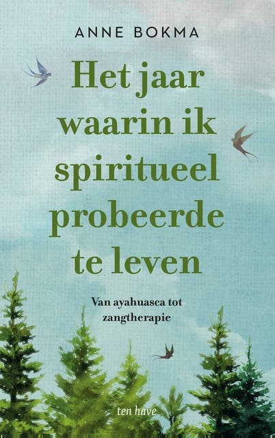 Het jaar waarin ik spiritueel probeerde te leven: Van ademwerk tot zangtherapie – omslag van het luisterboek van Anne Bokma