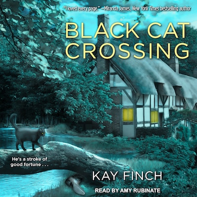 Black Cat Crossing – omslag til lydbogen af Kay Finch