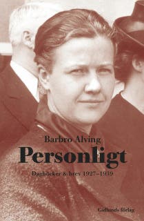 Personligt : Dagböcker och brev 1927-1939 – omslag till ljudboken av Barbro Alving