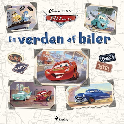 Biler - En verden af biler – omslag til lydbogen af Disney
