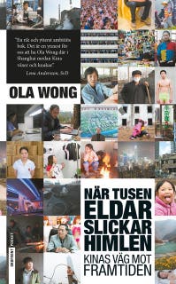 När tusen eldar slickar himlen – omslag till ljudboken av Ola Wong