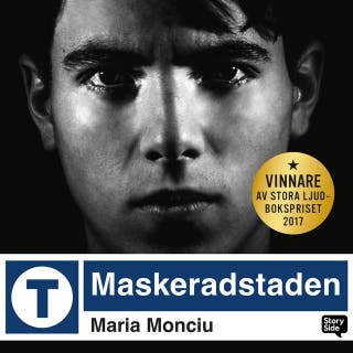 Maskeradstaden – omslag till ljudboken av Maria Monciu