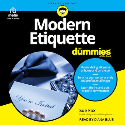 Modern Etiquette For Dummies – omslag til lydbogen af Sue Fox
