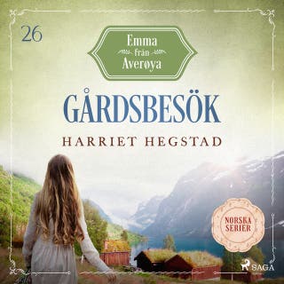 Gårdsbesök – omslag till ljudboken av Harriet Hegstad