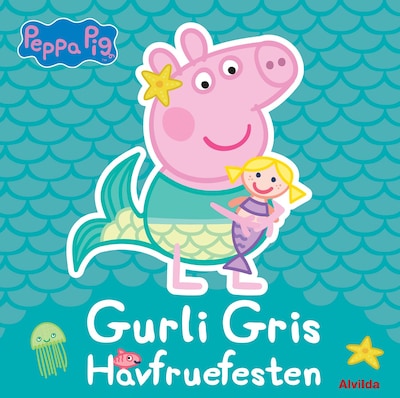 Gurli Gris - Havfruefesten – omslag til lydbogen af Gurli Gris