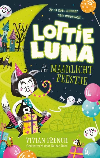 Lottie Luna en het Maanlichtfeestje – omslag van het luisterboek van Vivian French