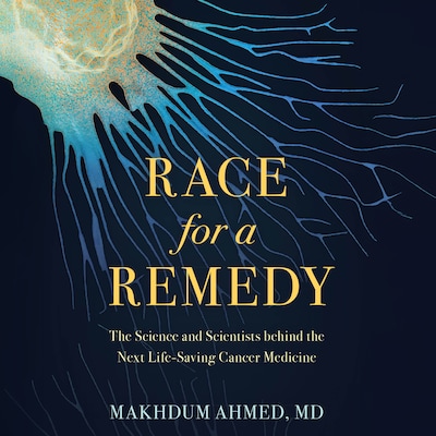 Race for a Remedy – omslag til lydbogen af Makhdum Ahmed