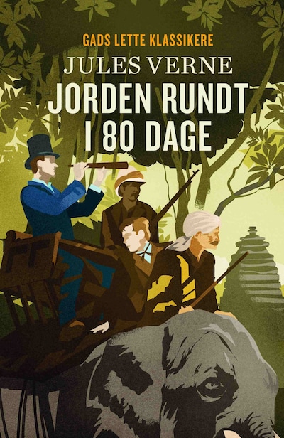 GADS LETTE KLASSIKERE: Jorden rundt i 80 dage – omslag til lydbogen af Jules Verne