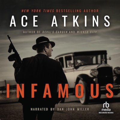 Infamous – omslag til lydbogen af Ace Atkins