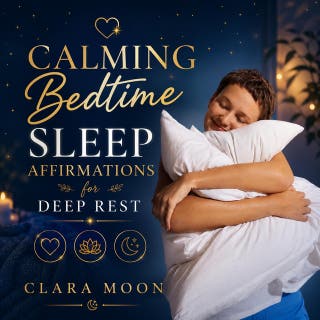 Calming Bedtime Sleep Affirmations for Deep Rest – omslag till ljudboken av Clara Moon
