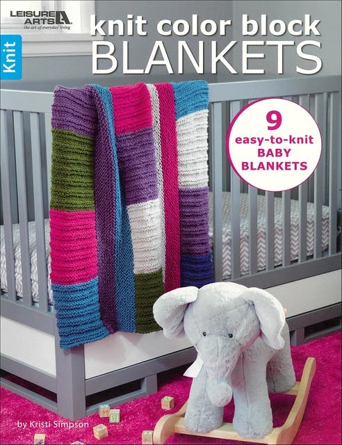 Knit Color Block Blankets: 9 Easy-to-Knit Baby Blankets – omslag til lydbogen af Kristi Simpson