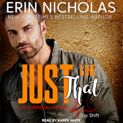 Just Like That – omslag til lydbogen af Erin Nicholas