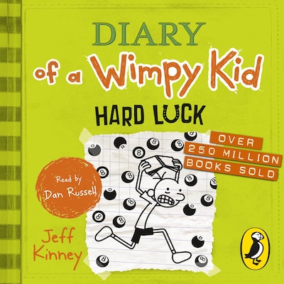Diary of a Wimpy Kid: Hard Luck (Book 8) – omslag til lydbogen af Jeff Kinney