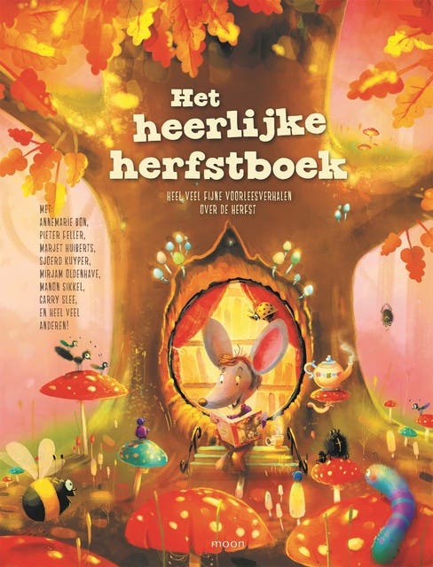 Het heerlijke herfstboek – omslag van het luisterboek van Annemarie Bon,Barbara Jurgens,Carry Slee,Cora Sakalli,Elisabeth Mollema,Floor de Goede,Hanna Kraan,Lucas van de Meerendonk,Manon Sikkel,Marianne Busser,Marieke Smithuis,Marjet Huiberts,Marloes Kemming,Mirjam Oldenhave,Nienke Peeters,Pamela Sharon,Pieter Feller,Rindert Kromhout,Ron Schröder,Ruby Coene,Sjoerd Kuyper